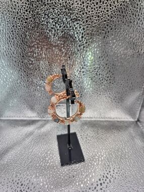 Rose Gold Hoop Earrings with Multi Beryl Beaded Gemstones